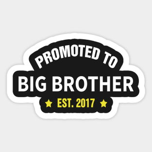 PROMOTED TO BIG BROTHER EST 2017 gift ideas for family Sticker